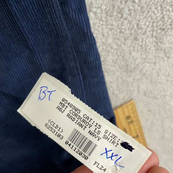 NEW Lands' End Men's XXL Navy Corduroy Shirt Jacket Button-Up  Long Sleeve - Picture 7 of 9